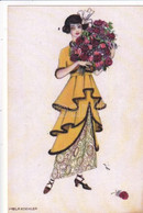 A5684-  Girl With Bouquet Flower, Illustration Signed By Mela Koehler Postcard REPRO - Koehler, Mela