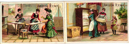 1 Card Pliante Calendrier 1890   AMIDON REMY De LOUVAIN   Marque De Fabrique Tête De Lion REPASSER Büglen - Collections, Lots & Séries