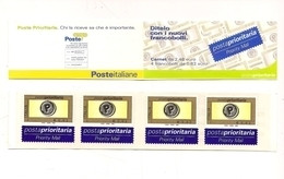 6985 2002 LIBRETTO POSTA PRIORITARIA COMPLETO 4 FRANCOBOLLI £1200 - Carnets