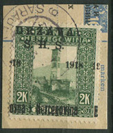 565.Yugoslavia SHS Bosnia 1918 Definitive ERROR Moved Overprint On Piece Michel 13 - Ongetande, Proeven & Plaatfouten