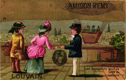 4  Cards    AMIDON REMY De LOUVAIN   Marque De Fabrique Tête De Lion   Calendrer 1887 Montgolfière - Collections, Lots & Séries