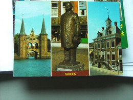 Nederland Holland Pays Bas Sneek Stad Met Mooi Standbeeld - Sneek