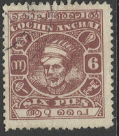 Cochin(India). 1943 Maharaja Kerala Varma II. 6p Used. P11. SG 88a - Cochin