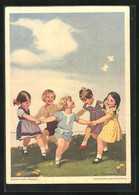 Künstler-AK W.I.: Kinder Tanzen Einen Indanthren-Reigen, Reklame - Werbepostkarten