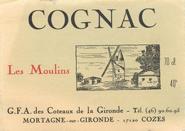 Publicité - Alcool - Cognac - Les Moulins - Mortagne Sur Gironde - Cozes - Advertising