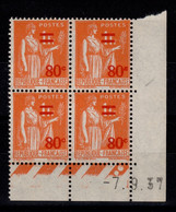 Coin Daté - YV 359 N** Paix Surchargé Du 7.9.37 - 1930-1939