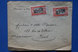 T2 AOF SENEGAL  BELLE LETTRE  1923 DAKAR POUR PARIS FRANCE + AFFRANCH. PLAISANT - Storia Postale