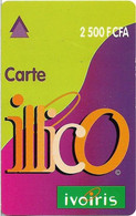 Ivory Coast - Ivoiris - Illico Green & Purple (Paper Composition Card), GSM Refill 2.500FCFA, Used - Côte D'Ivoire