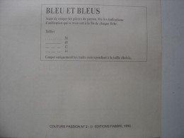 PATRON VINTAGE Patroon COUTURE PASSION 2 Bleu Et Bleus Chemise MICKEY - Cartamodelli