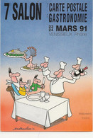 VENISSIEUX RHONE - 7 EME SALON CARTE POSTALE DE LA GASTRONOMIE-1991 - Collector Fairs & Bourses