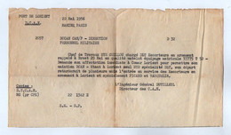 VP18.114 - MILITARIA - Marine Nationale - Port De LORIENT 1956 - Document Concernant Le Matelot GUILLOU - Documents