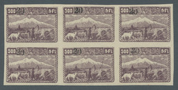 Armenien: 1922, "Aragaz" 20 (Kopeken) Auf 500 Rubel Braun Im Ungezähntem Sechserblock. Der Aufdruck - Armenia