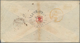 Ceylon / Sri Lanka: 1854 "GALLE STEAMER-LETTER/.../1854" C.d.s. On Reverse Of Stampless Cover To Bri - Sri Lanka (Ceilán) (1948-...)