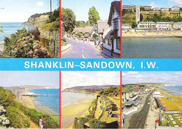 SCENES FROM SHANKLIN AND SANDOWN, THE ISLE OF WIGHT, ENGLAND. USED POSTCARD Qq8 - Sandown