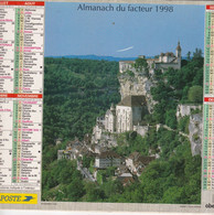 Almanach Du Facteur, Calendrier De La Poste, 1998, Côte D'Or, ROCAMADOUR, ESPALION - Grand Format : 2001-...