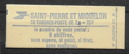 St Pierre Et Miquelon N°464 Carnet Conf. 6  - Neufs ** Sans Charnière - TB - Neufs