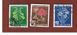 SVIZZERA (SWITZERLAND) - SG J125.127 -  1948 /  PRO JUVENTUTE:  FLOWERS  - USED - Used Stamps