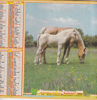 Almanach Du Facteur, Calendrier De La Poste, 1992, Côte D'Or, Berger Allemand, Chevaux - Grand Format : 2001-...