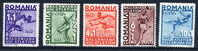 ROMANIA 1937 Balkan Athletics Set MNH / **.  Michel 538-42 - Nuovi