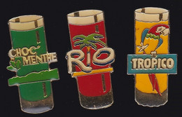 70874- Lot De 3 Pin's.boisson.Tropico.choc Menthe.rio. - Boissons