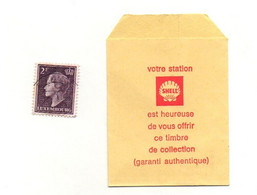 Pochette Station Shell Heureuse D'offrir Ce Timbre De Collection  Du Luxembourg - Format Pochette : 8x6.5 Cm - Collections