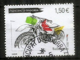 Atelier Bailén Motos (Moto Bailen Guai,fabriqué En Andorre). Un Timbre Oblitéré , 1 ère Qualité. Année 2021 - Used Stamps