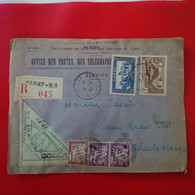 LETTRE MAROC RECOMMANDE RABAT TAXE ENVOI EN FRANCE - Cartas & Documentos