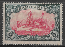 Caroline Islands Karolinen German Colony 1919 5M. 25:17. Michel 22 IIB/Scott 23. MH. - Isole Caroline