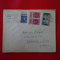 LETTRE PARIS POUR VILLEFRANCHE DE ROUERGUE TIMBRE - Covers & Documents