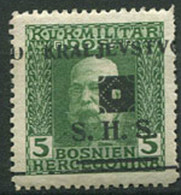 553.Yugoslavia SHS Bosnia 1919 Definitive ERROR Moved Overprint MH Michel 34 - Ongetande, Proeven & Plaatfouten