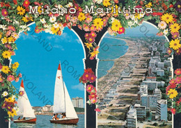 CARTOLINA  MILAMO MARITTIMA,EMILIA ROMAGNA,SPIAGGIA,MARE,BARCHE A VELA,LUNGOMARE,ESTATE,VACANZA,NON VIAGGIATA - Ravenna