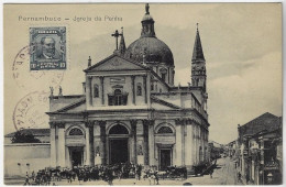 Brazil Pernambuco 1912 Postcard Penha Church In Recife Editor Livraria Contemporânea Sent To Montreal Canada Stamp - Recife