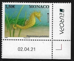 MONACO  -EUROPA 2021 - "FAUNA NACIONAL EN PELIGRO DE EXTINCIÓN - ENDANGERED NATIONAL WILDLIFE"- SERIE - CH-EUR - 2021