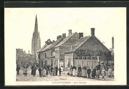 CPA Steenvoorde, Rue Carnot, Vue De La Rue - Steenvoorde