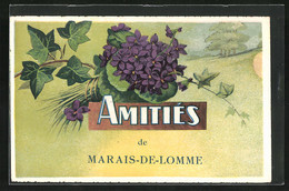 CPA Marais-de-Lomme, Amitiés Avec Des Fleurs Et Landschaftsbild - Lomme