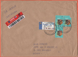 ARGENTINA - 2004 - 4 Stamps - Registered - Medium Envelope - Viaggiata Da Bahia Blanca Per Bruxelles, Belgium - Storia Postale