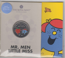 Great Britain UK £5 Five Pound Coin Mr Men Little Miss Coloured Limited Edition - 2021 Royal Mint Pack - 2 Pond