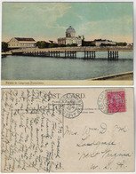Brazil Pernambuco 1913 Postcard Palace Of Congress And Bridge In Recife Sent To Landgraff USA Próceres 100 Réis Stamp - Recife