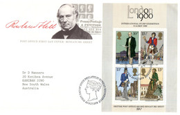 (QQ 4) UK FDC Cover - Rowland Hill M/s (with Insert) Posted To Australia (1979) - Rowland Hill