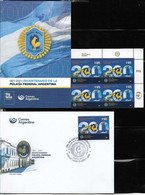 #10009 ARGENTINE,ARGENTINA 2021 MILITARIA POLICE BICENTENARY,COAT,BLOC OF 4+MNH+FDC+ BROCHURE, COMBO PACK - Neufs