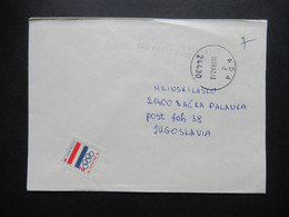 Jugoslawien /Serbien 1992 Violetter L2 Postarina Placena Kod Poste 24430 Ada. Porto Bei Der Post Bezahlt / Bar Frankatur - Cartas & Documentos