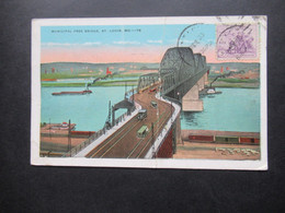 AK USA 1933 Municipal Free Bridge St. Louis MO.79 Bildseitig Frankiert Nach Backa Palanka Jugoslawien Gesendet - St Louis – Missouri