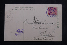 CORÉE - Affranchissement De Séoul Sur Carte Postale En 1907 Pour Saigon - L 98356 - Korea (...-1945)