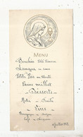 Menu , 1943,  Illustration Religieuse, 180 X 95 Mm,  Frais Fr 1.65 E - Menus