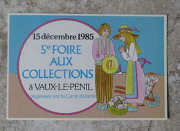 CPM Bourse Carte Briarde 5ème Foire Aux Collections Vaux Le Pénil 77  1985 Illustrateur Busillet - Beursen Voor Verzamellars
