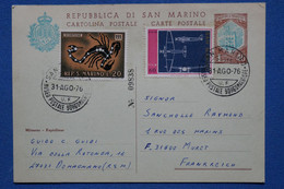 T3 SAN MARINO  BELLE CARTE  1976   VOYAGEE DOMAGNANO A MURET FRANCE+ AFFRANCH. PLAISANT - Storia Postale