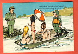 CHE-31a Humour Militaire Suisse Seulement Du Camouflage, Major, Femmes Déshabillées.  Cachet Brugg 1981 Photoglob 696 - Brugg