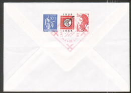 Vignette De L'amicale Philatelique De Cholet Au Verso D'une Enveloppe à Entete Du Cogres Philatelique 1989 - Briefmarkenmessen