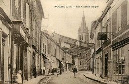 Nogaro * La Rue Nationale Et église * Coiffeur DUPRAT - Nogaro