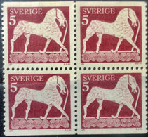 SWEDEN 1973 MNH STAMP ON HORSES BLOCK OF FOUR - Altri & Non Classificati